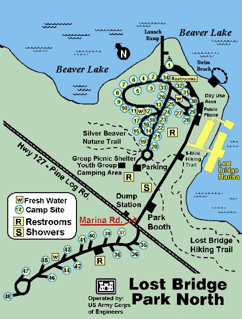 Lost Bridge Campground Map